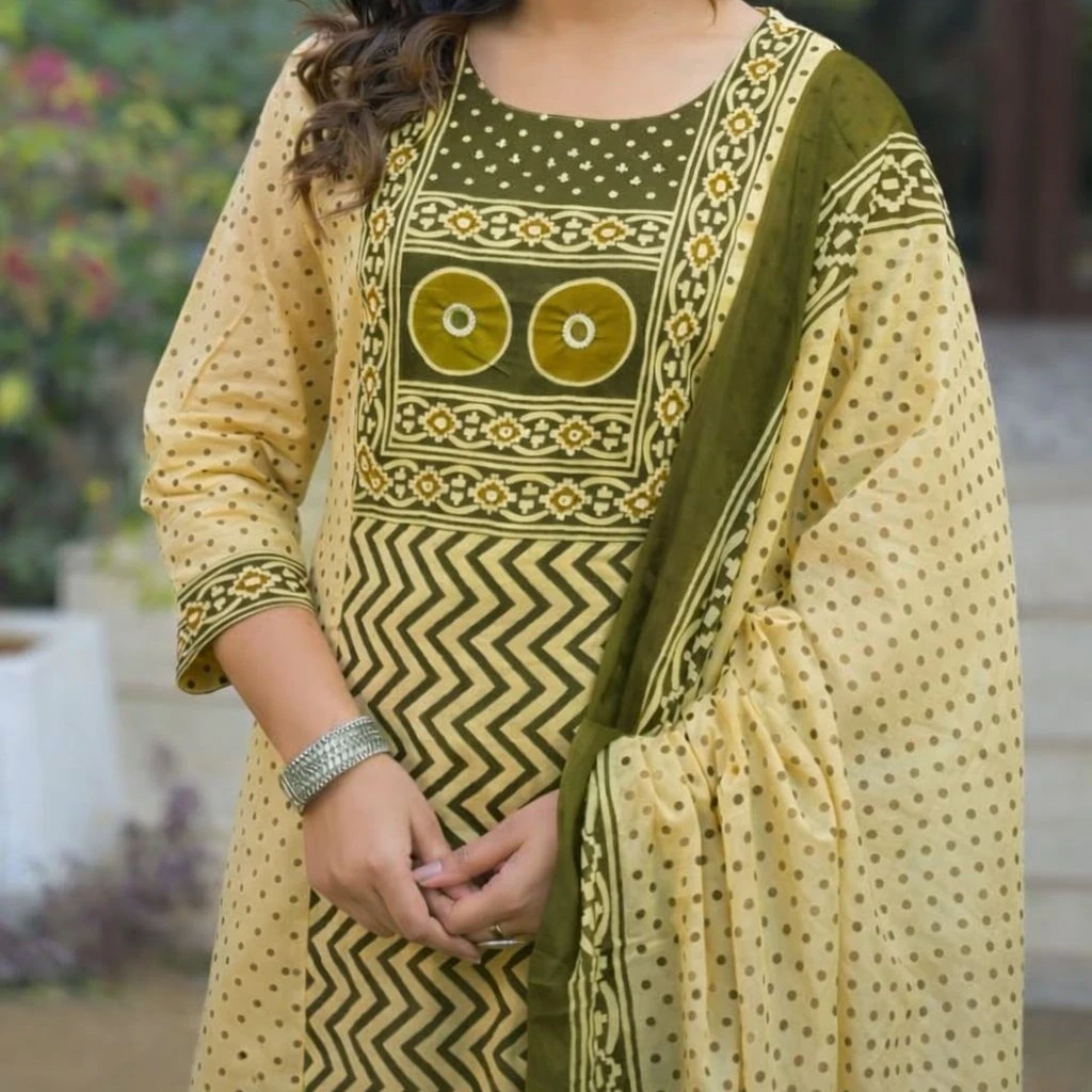 Pure cotton dupatta set