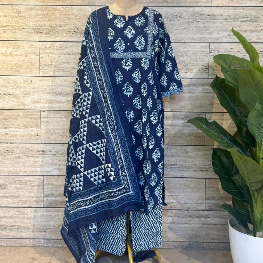 Pure cotton dupatta  set