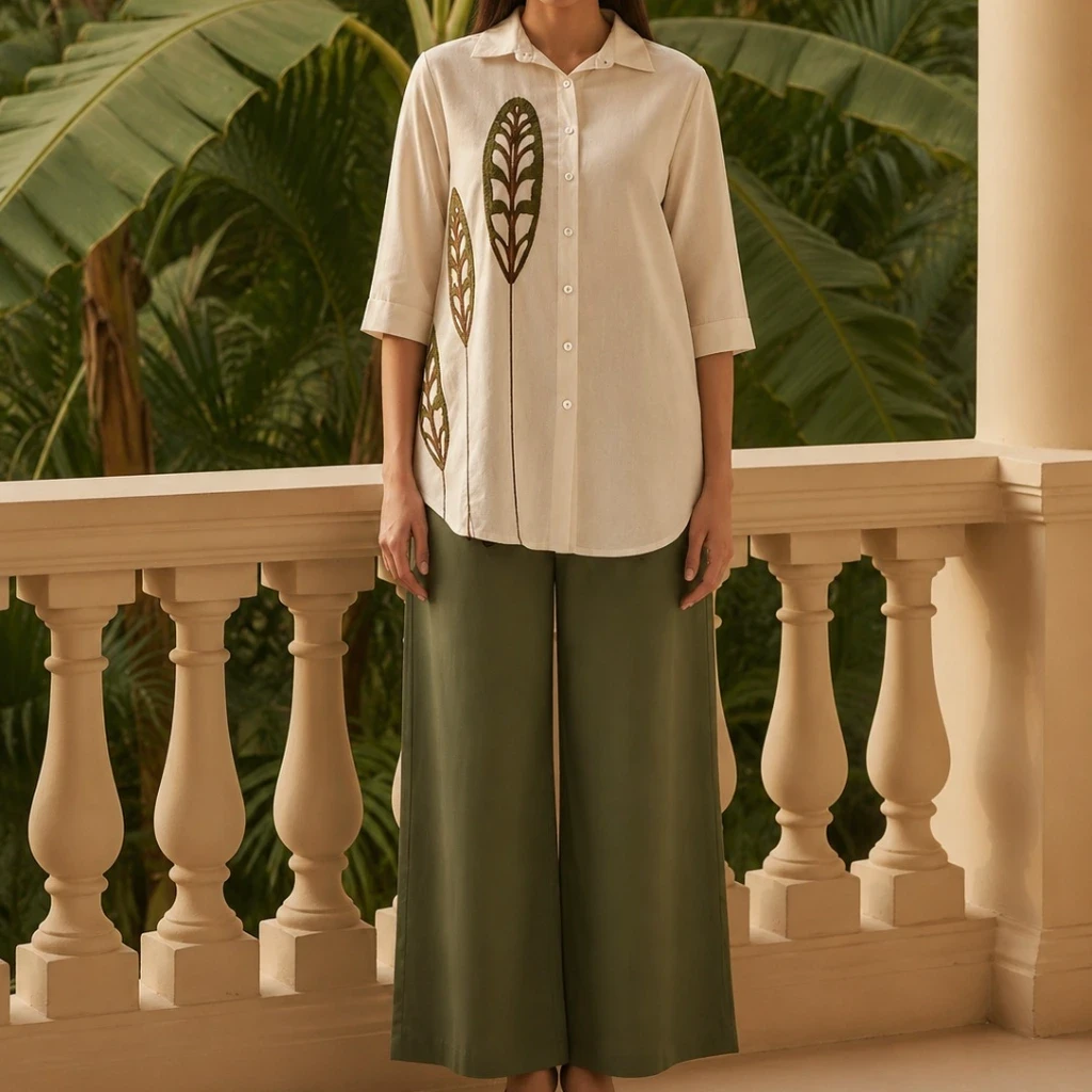 Premium cotton flex  top with beautifuly embroidery work