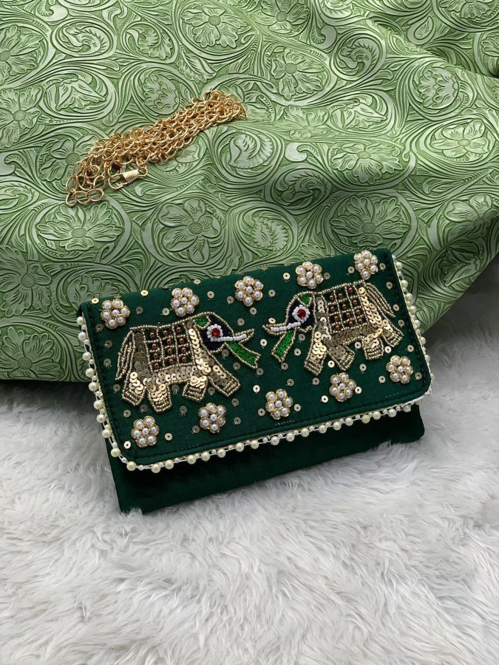 Zari Handwork Mobile Sling For Women And Girls