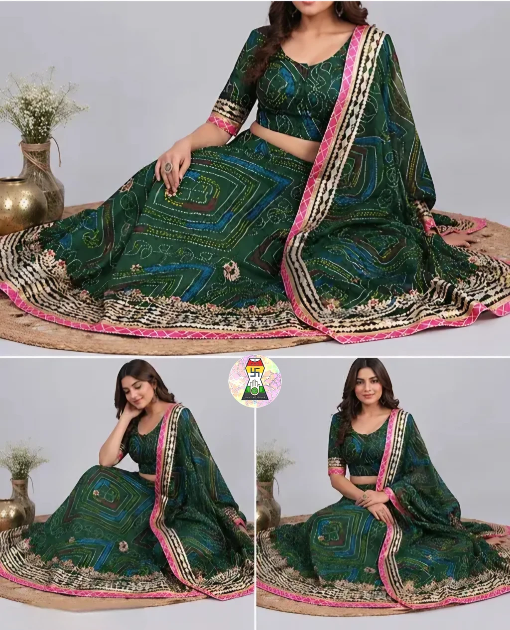 Launching new rajsthani lehnga chunni grean lehanga