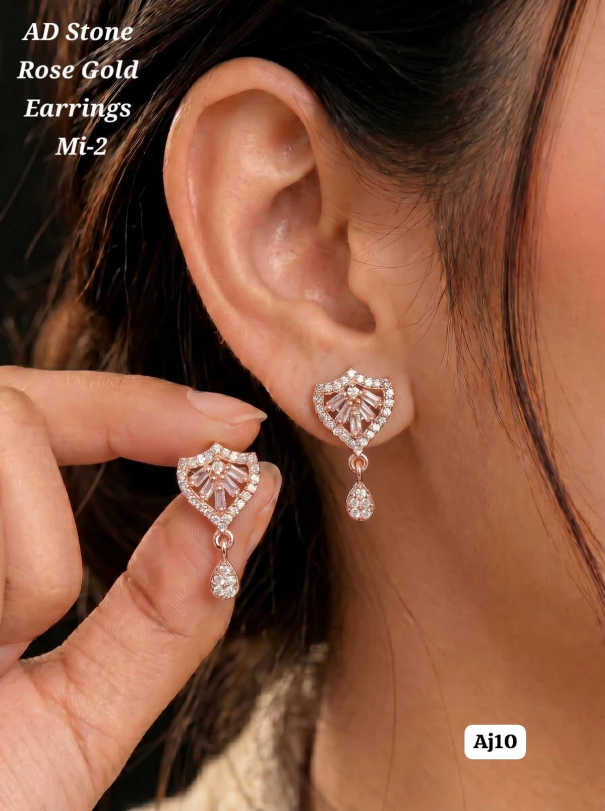stone Rose Gold Earrings price only