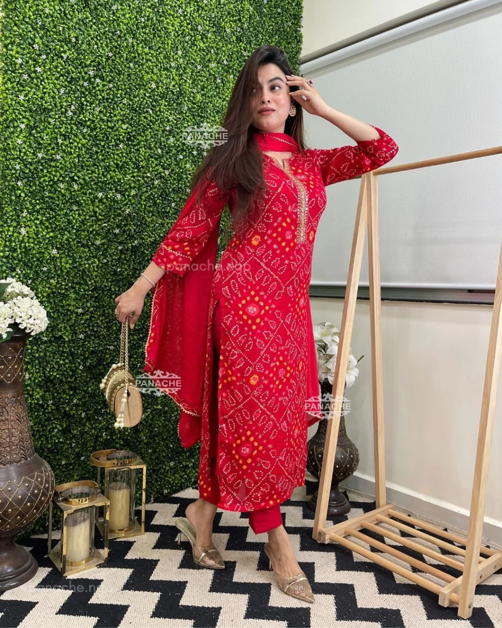 Bandhani Navratri Special Sequence Work On kurta