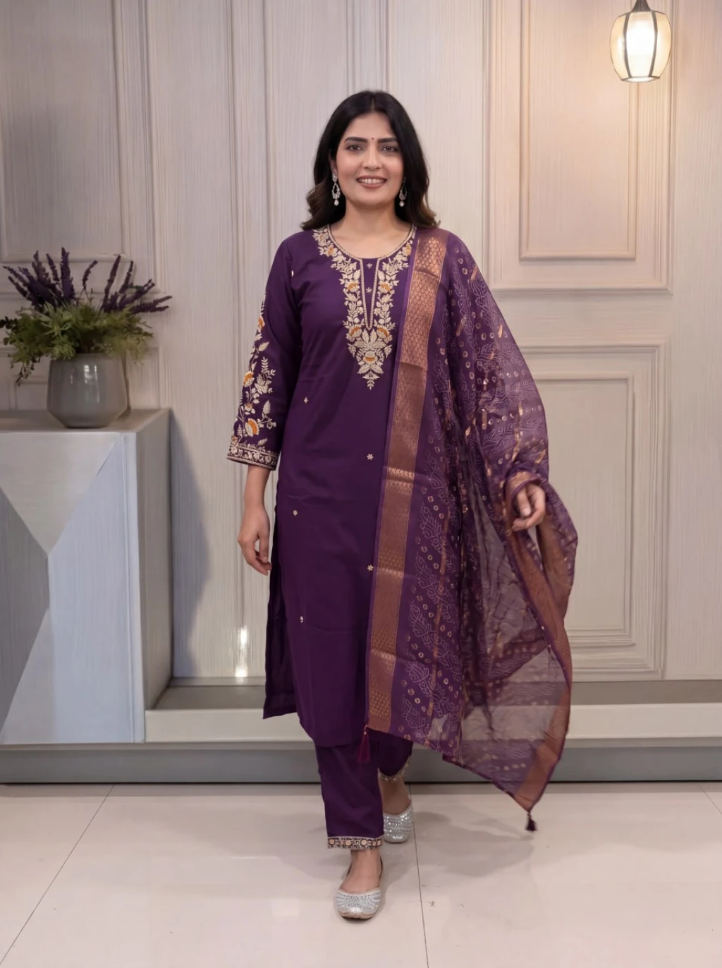 New Lunching 3 Picse Kurti Set Embroidery Sequence work