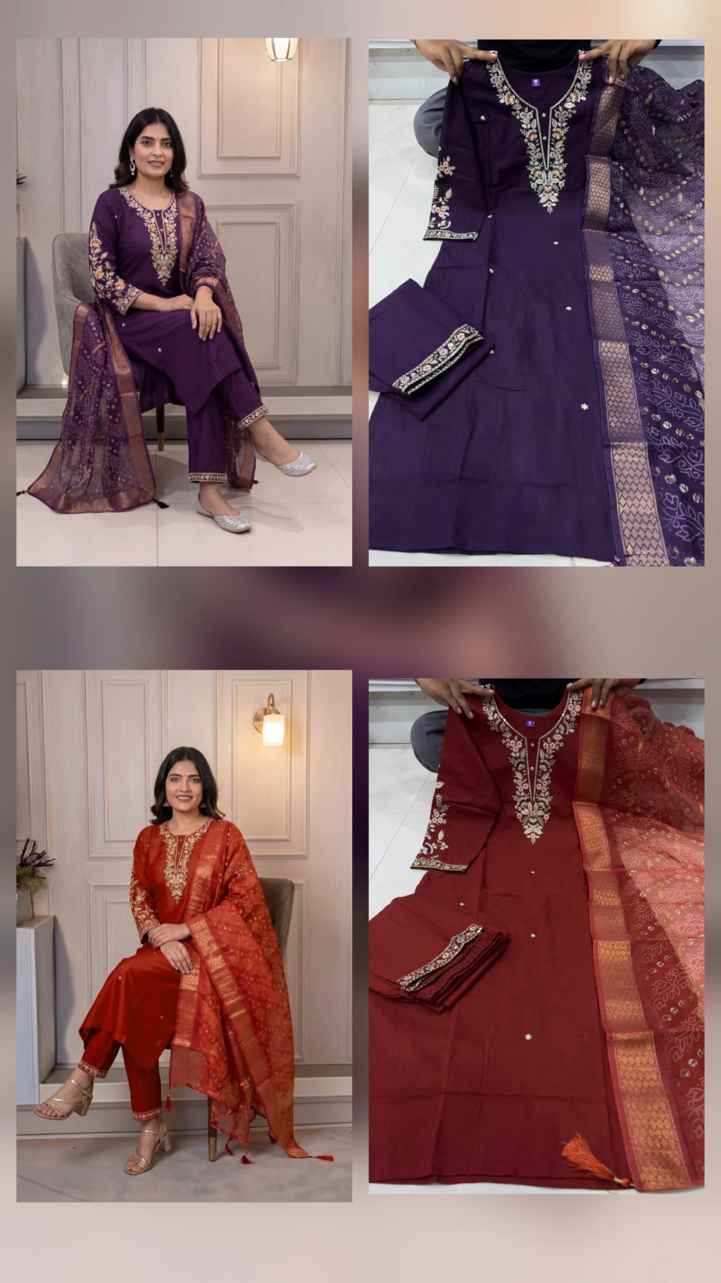 New Lunching 3 Picse Kurti Set Embroidery Sequence work