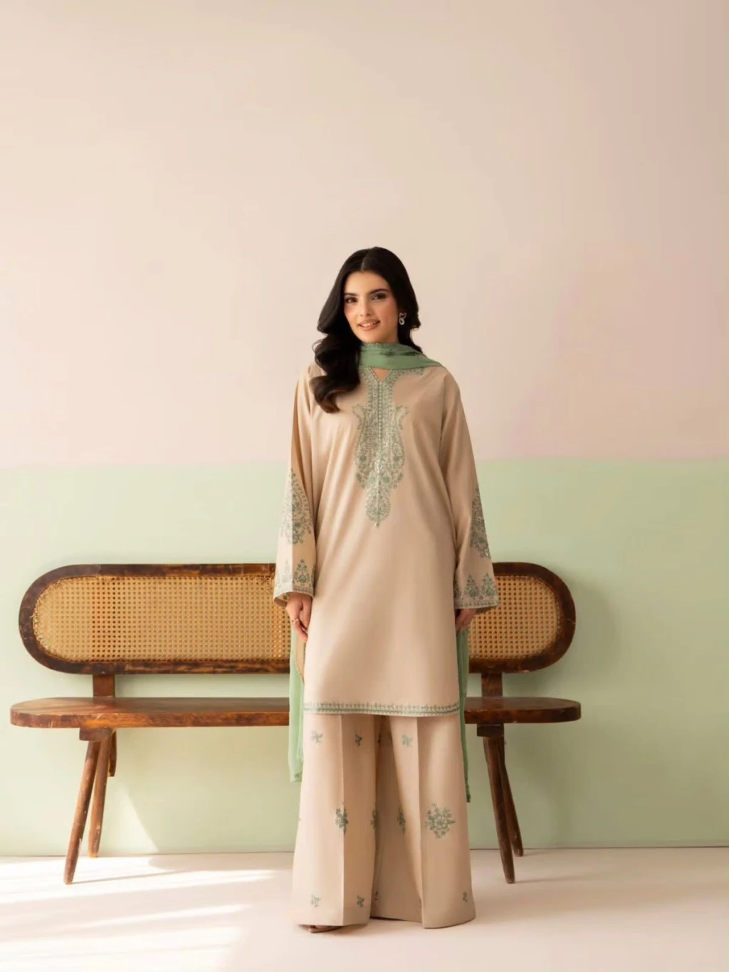 New signer Party Wear Look Heavy Pur Roman Silk Top Plazzo  Dupatta Set