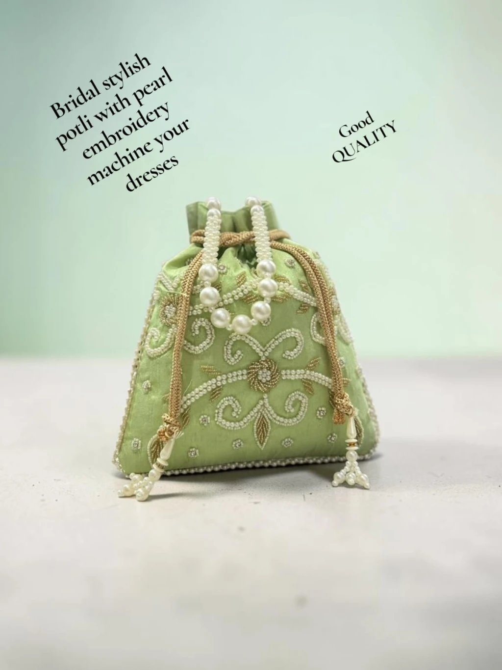 STYLISH POTLI WITH PEARLS EMBROIDERY