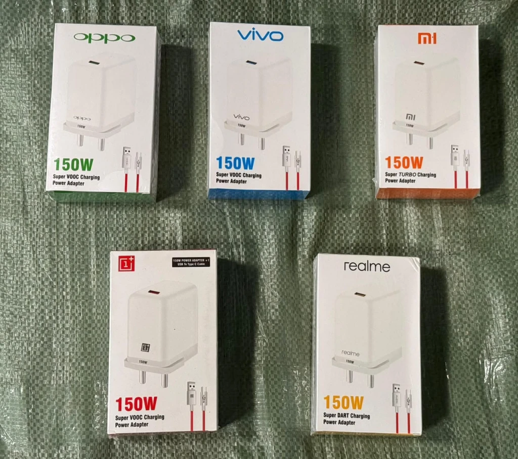 Oppo, vivo, mi, realme, oneplus 150 watt charger With 1 Year warranty