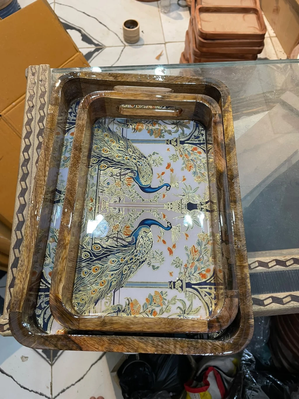 Mango wood serving trays