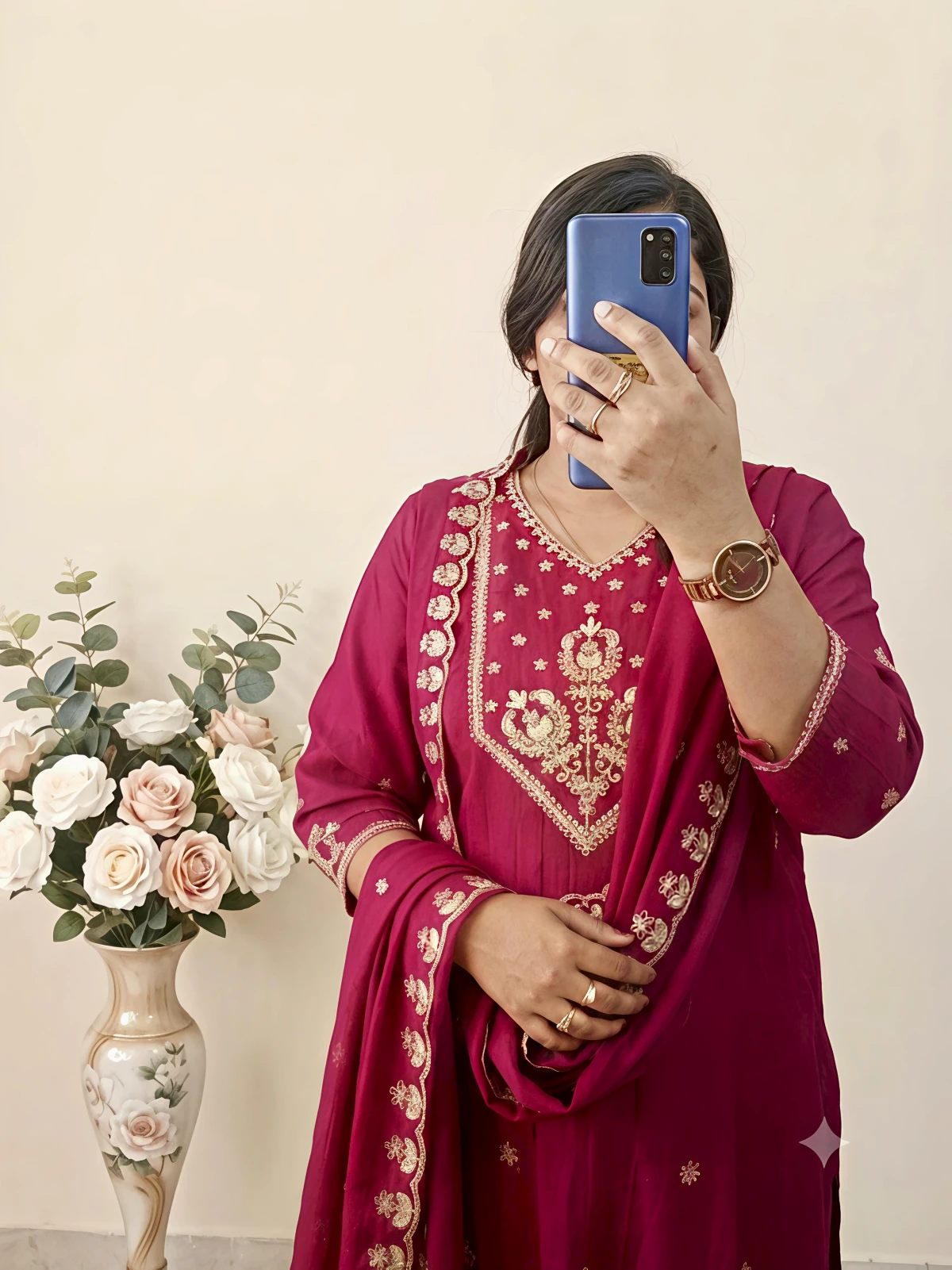 Pyazi Anarkali Suit Set  Soft Mul Chanderi with Zari Work
